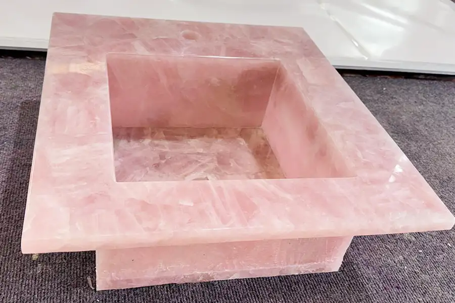 Halfedel Roze Kwarts Bekkens