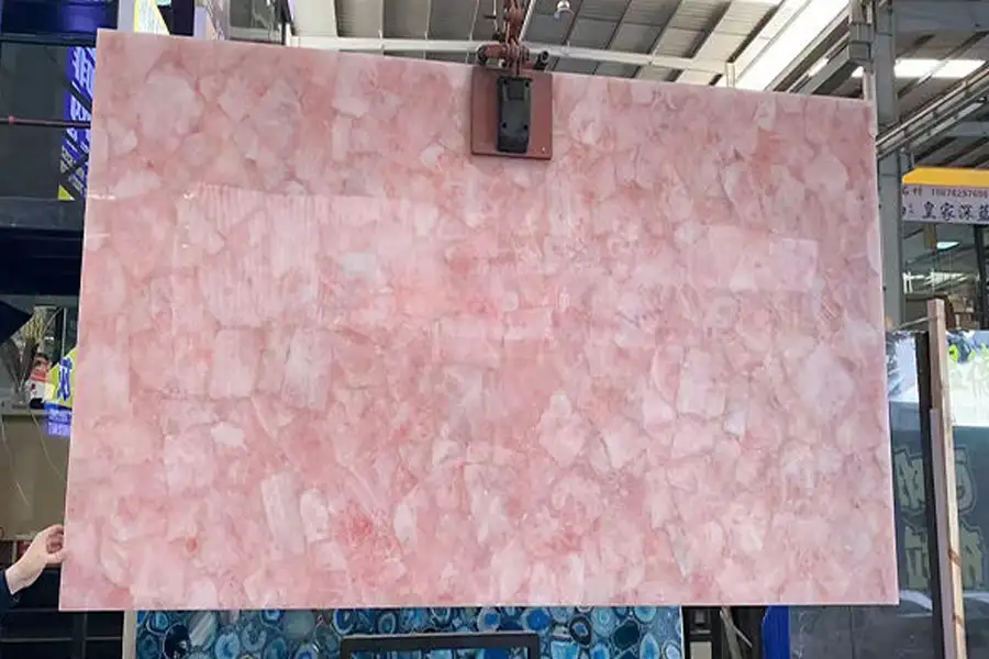 Halfedel Roze Kwartsplak