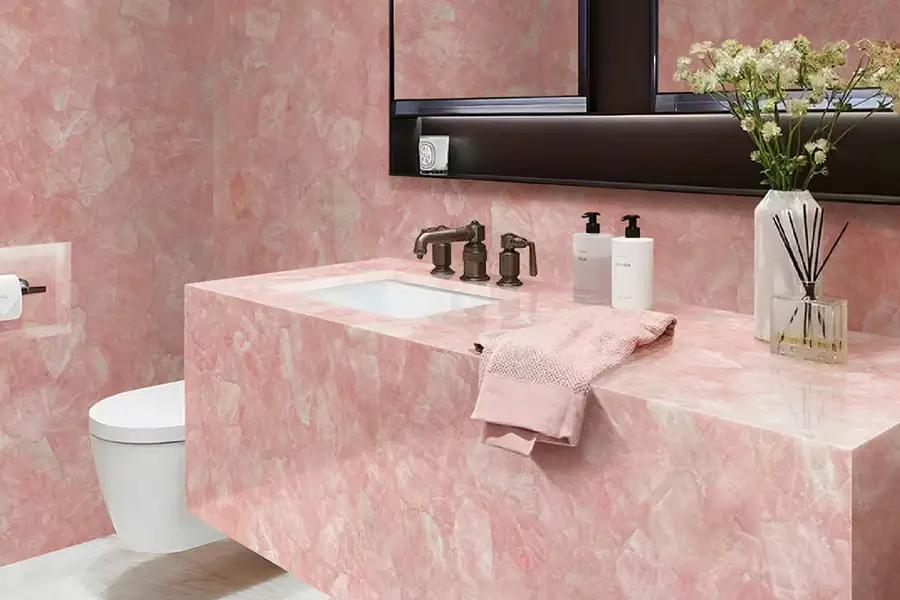 Halfedel Roze Rozenkristal Luxe Badkamer Projecten