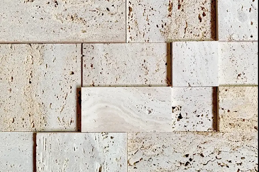 بلاط موزاييك ترافرتين إيطالي أبيض سوبر ترافرتين موزاييك