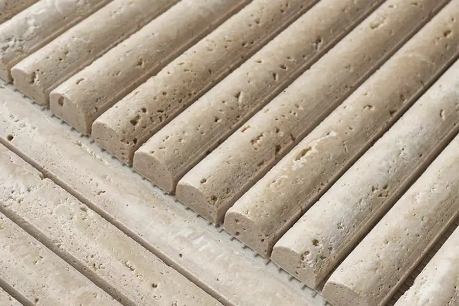Roman Classic Travertine Fluted Mosaic Tiles