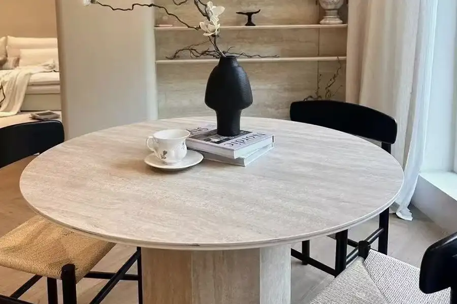 Roman Classico Travertine Round Tables