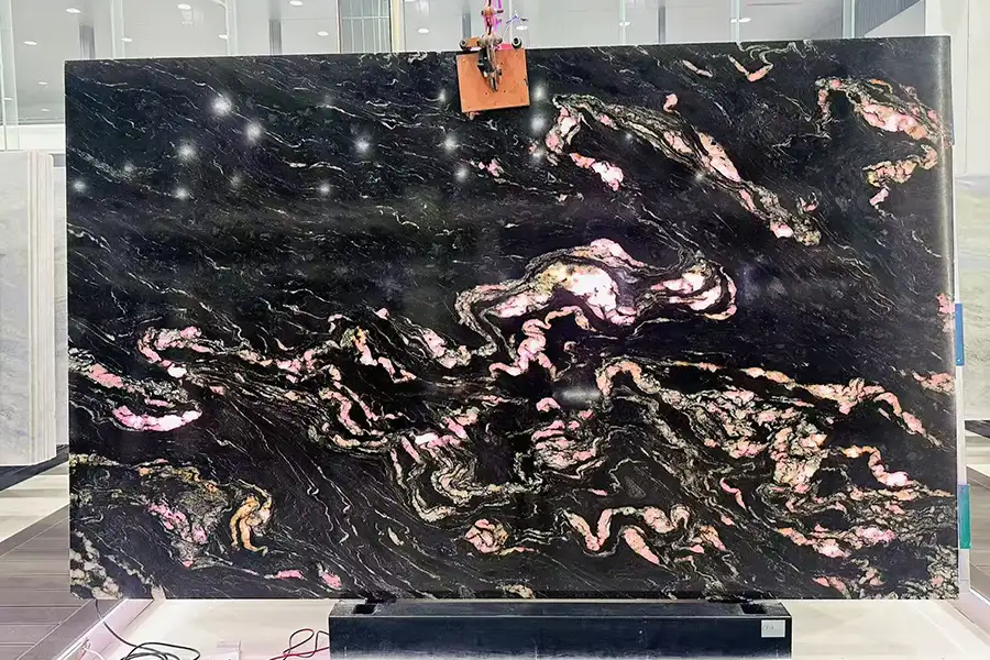 Titanium Black Granite Backlit Slab