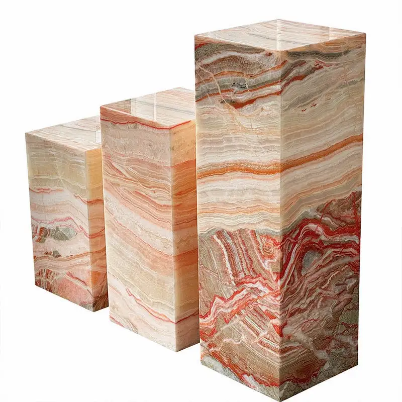 Rainbow Onyx Block Tables