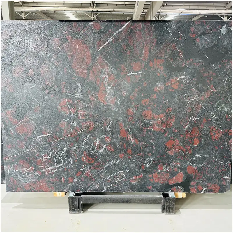 Teos Fire Marble Leathered Slabs