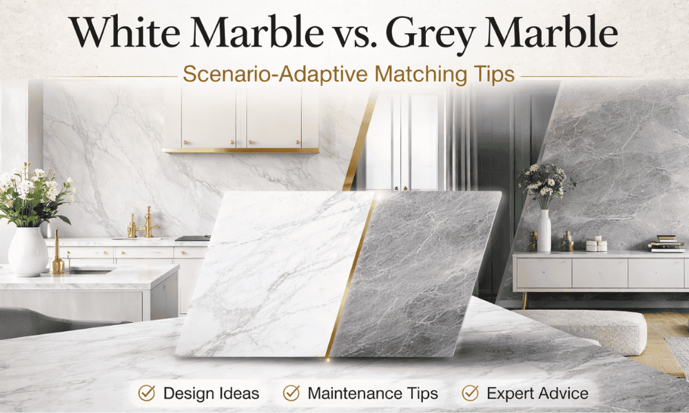 白大理石とグレー大理石の比較