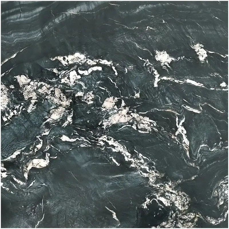 Porque é que o quartzito Krypton é a estrela em ascensão de 2026 Exotic Green Trends 2 Krypton-Quartzite-Superfície polida