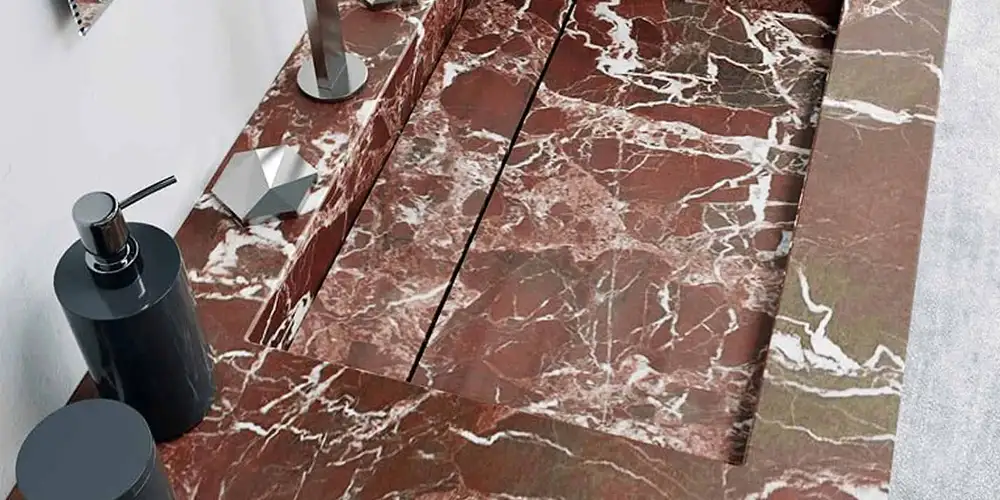 Rosso Lepanto Marble 1 Rosso-Lepanto-Marble-Integrated-Washbasin-Designs-in-Apartments-and-Hotels