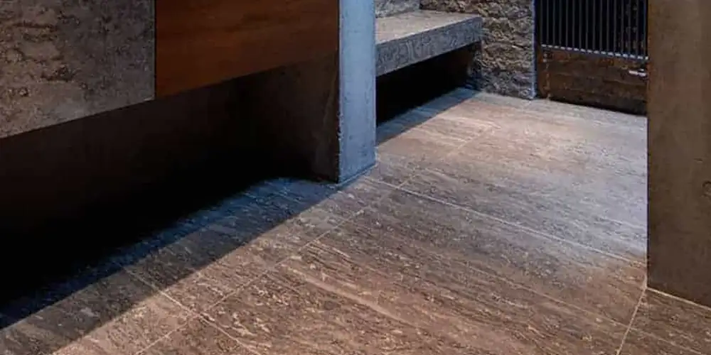 Titanium Travertine Tiles 1 Titanium Travertine Vein Cut Tiles For Hotel Bathroom Designs