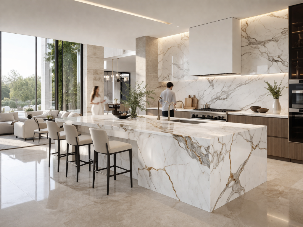 Calacatta vs Carrara Marble application