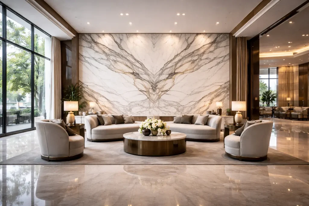 White Marble for Hotel Lobbies