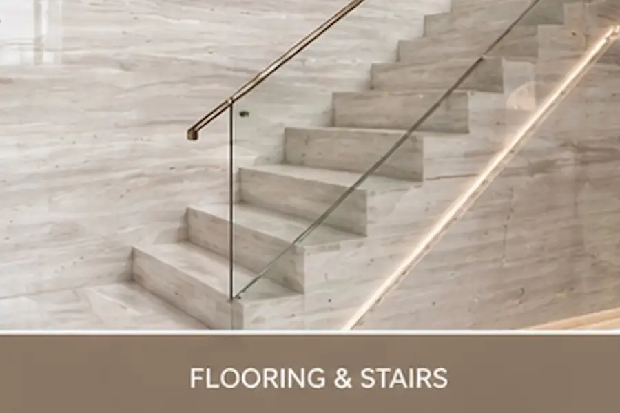 Wooden-White-Marble-Floor-and-Stairs