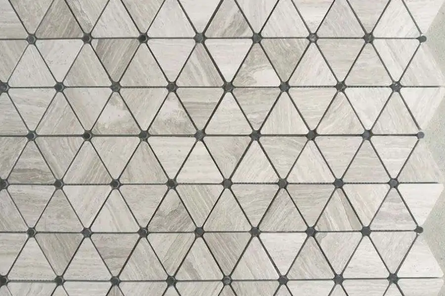 Wooden-White-Marble-Triangle-Mosaic