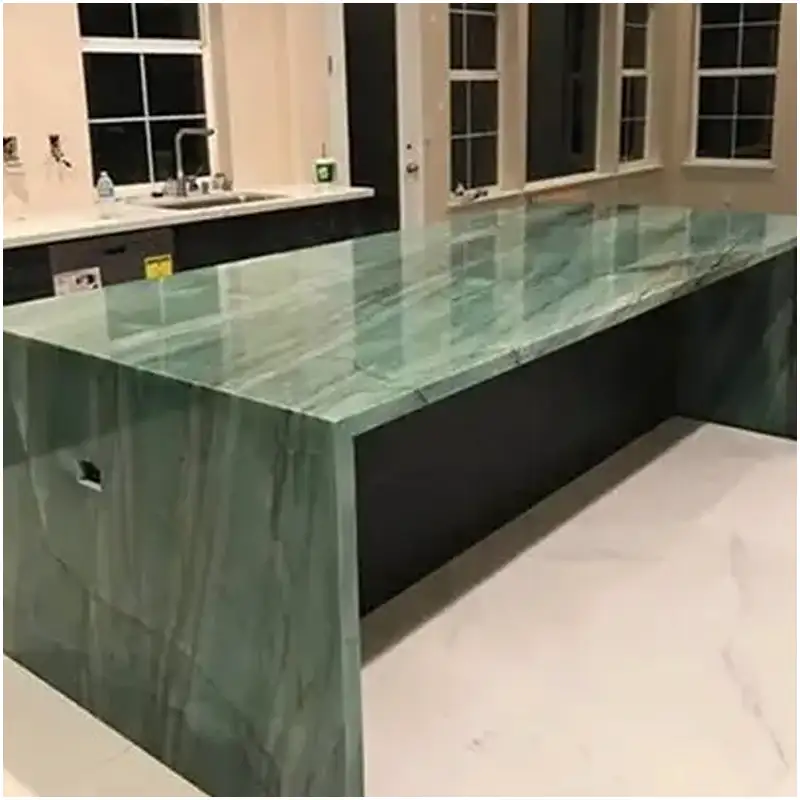 Green-Quartzite-Kitchen-Waterfall-Countertops-Projects Green-Quartzite-Kitchen-Waterfall-Countertops-Projects