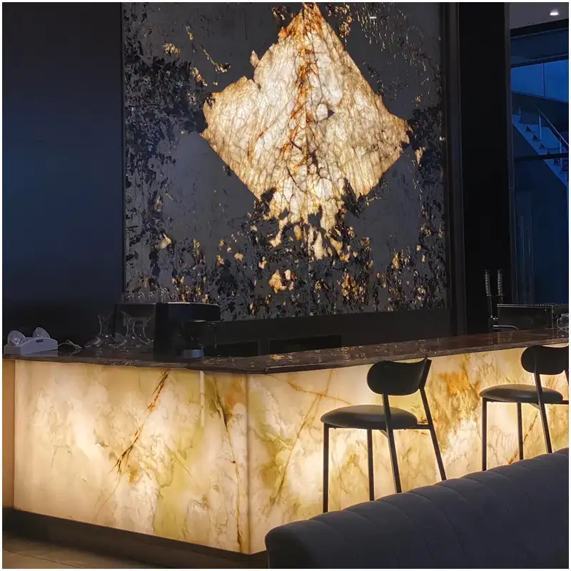 Backlit-Patagonia-Quartzite-Bar-Countertops-in-Hotel Backlit-Patagonia-Quartzite-Bar-Countertops-in-Hotel