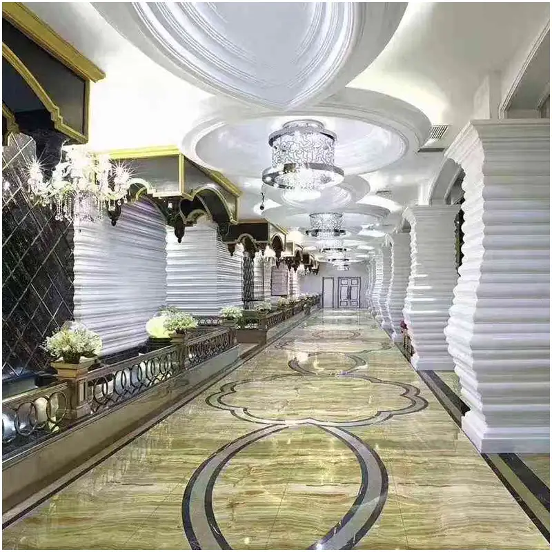 Bamboo Green Onyx hotel lobby floor and interior feature project