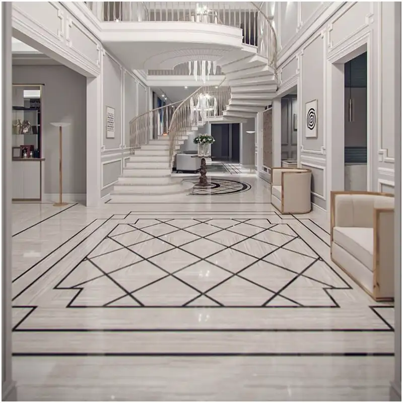 Wooden-White-Marble-Lobby-Flooring-Designs-of-Mansions